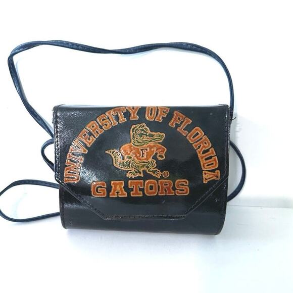 Gators Handbags - Handmade Vintage University Of Florida UF Leather Small Crossbody Navy Blue Bag